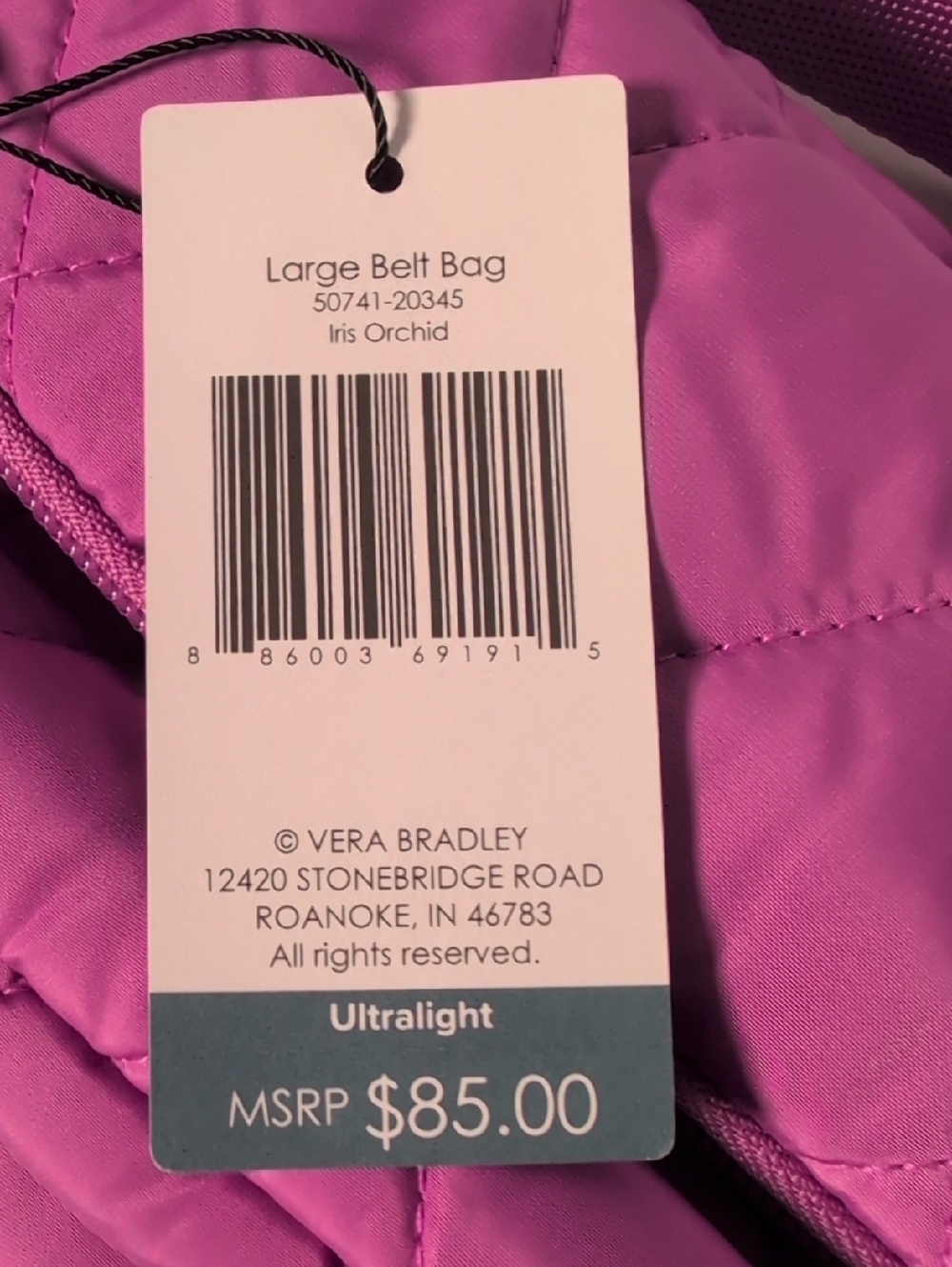 Vera Bradley Outlet Large Belt Bag in Irish Orchid Ultralight - Picture 3 of 10